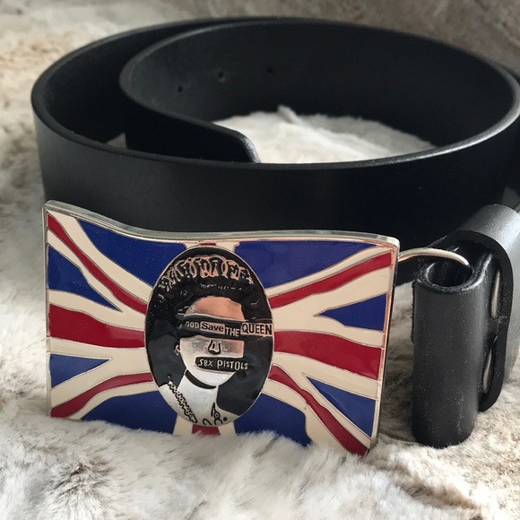 Accessories - Leather Belt with Sex Pistols Buckle